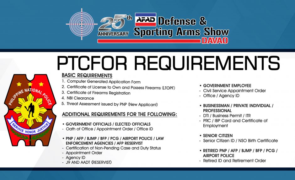 PTCFOR REQUIREMENTS AFAD